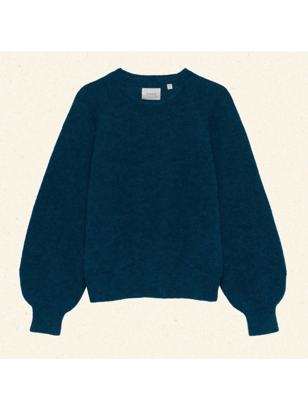 Doen Marsena Wool Alpaca Raglan Crewneck Knit Sweater Top Deep Sapphire Blue - Picture 12 of 12